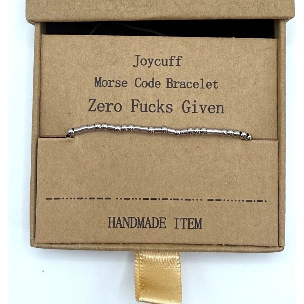 Joycuff Morse Code Bracelet Zero F**** Given Adjustable‎ Inspirational Gift